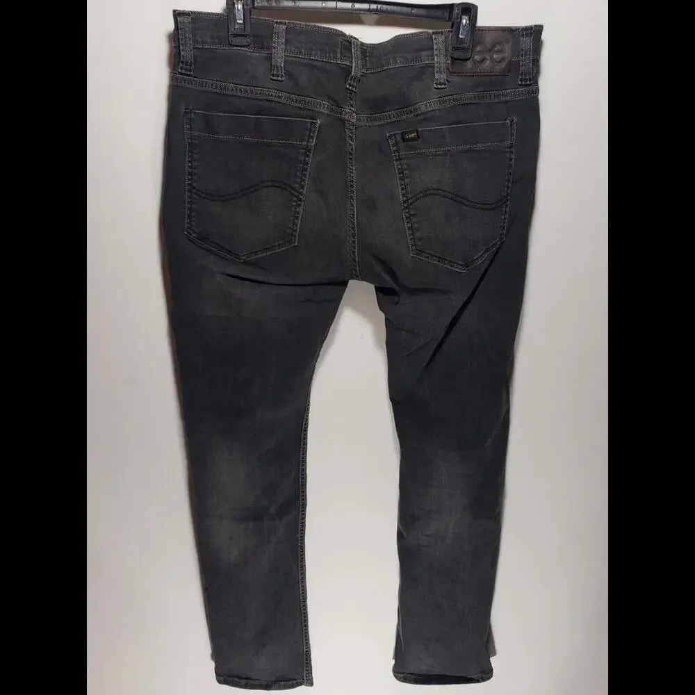 Mens Lee Jeans Urban‎ Riders Powell Fit Black Denim Skinny Jeans Size 36x33